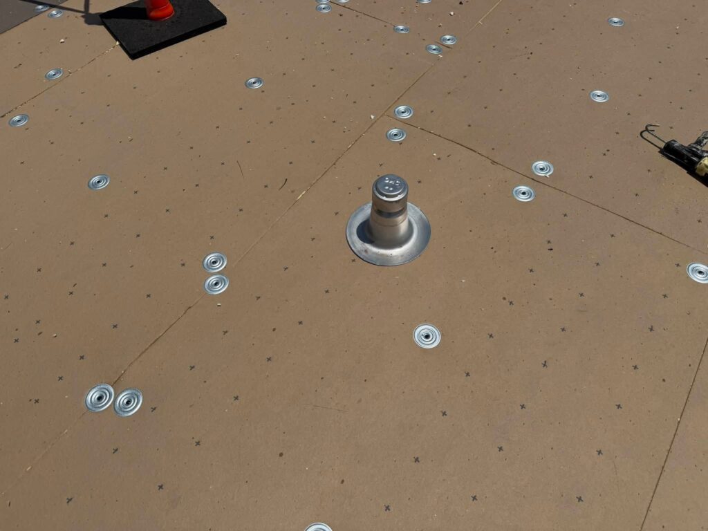 Commercial Flat Roof — Tree & Water Tower — photo 1