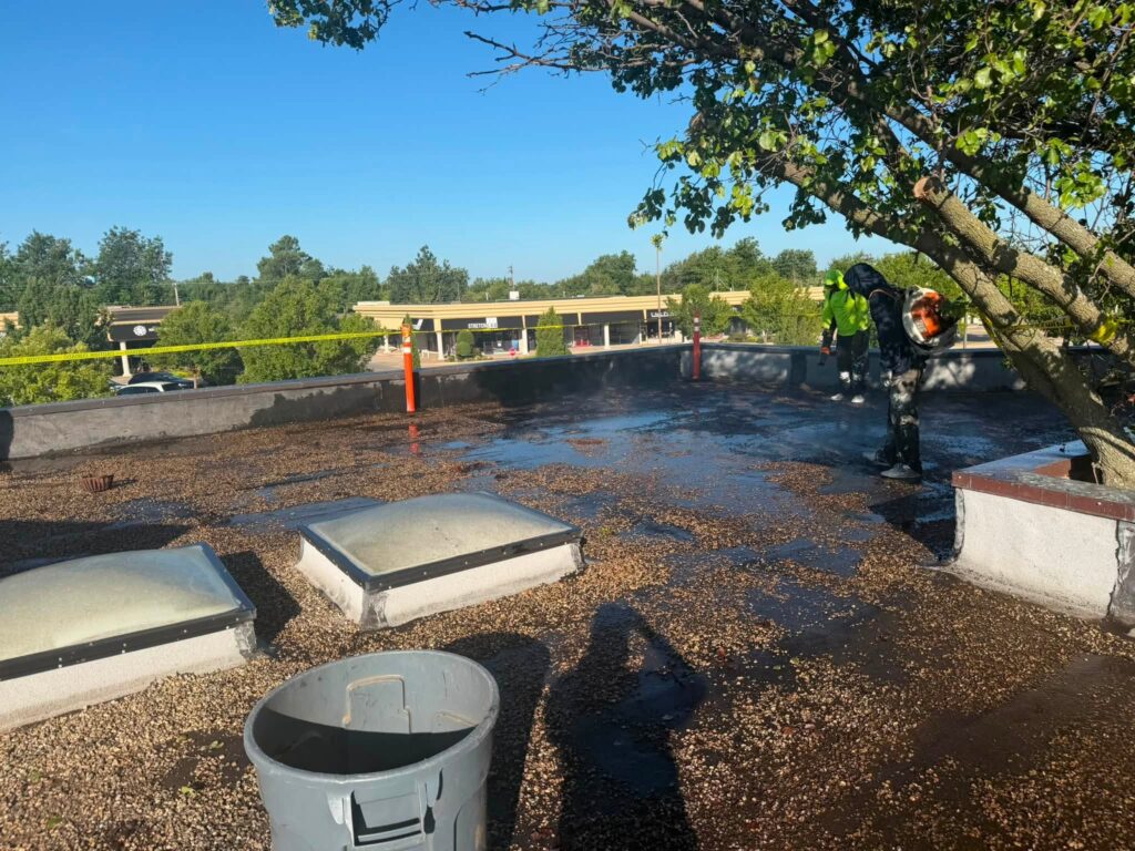 Gravel Flat Roof with Skylights — photo 1